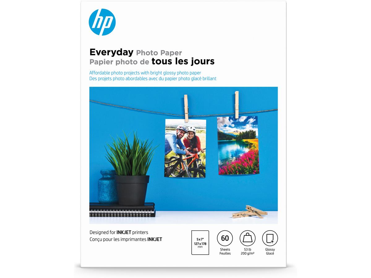 HP Everyday Photo Paper Glossy 5x7 60 Sheets